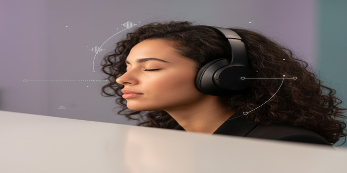 Focused person with headphones